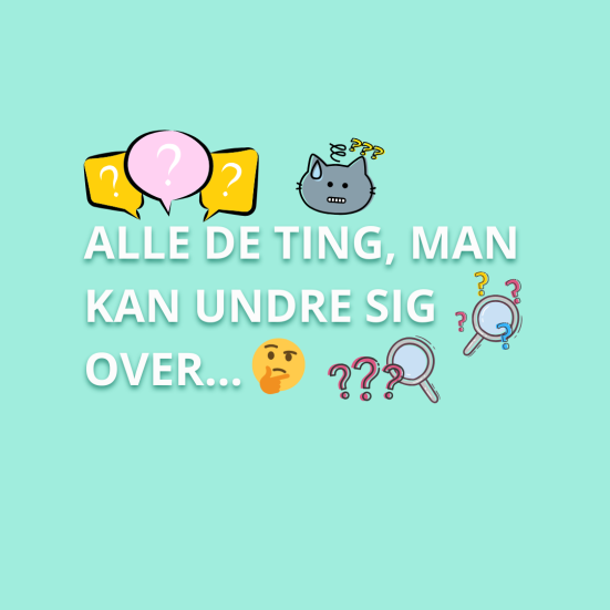 Alle de ting, man kan undre sig over...